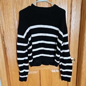 Black and White Striped Sweater